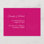 Mint Green en Fuchsia Save the Date Briefkaart (Achterkant)