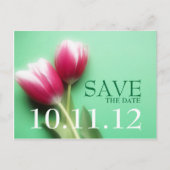 Mint Green en Fuchsia Save the Date Briefkaart (Voorkant)