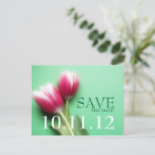 Mint Green en Fuchsia Save the Date Briefkaart (Staand voorkant)