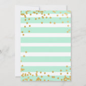 Mint Green en Gold Bridal Shower-uitnodiging Kaart (Achterkant)