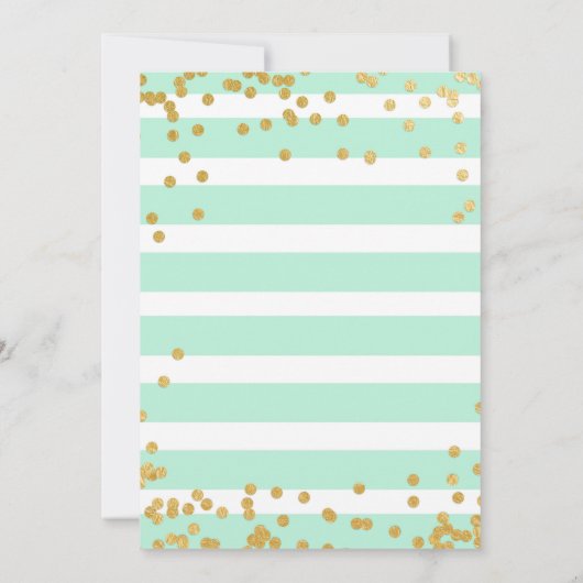 Mint Green en Gold Bridal Shower-uitnodiging Kaart (Achterkant)