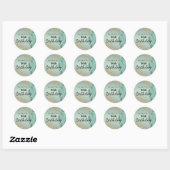 Mint Green en Gold Glitter Birthday Ronde Sticker (Vel)