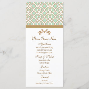 Mint Green en Gold Moroccan Menu