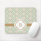Mint Green en Gold Moroccan Monogrammed Muismat (Met muis)
