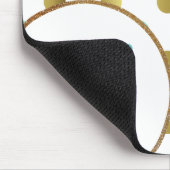 Mint Green en Gold Polka Dot Muismat (Hoek)