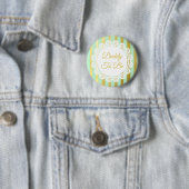 Mint Green en Gold Striped Daddy wordt Button (In situ)
