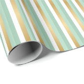 Mint Green en Gold Stripes Cadeaupapier (Rol Hoek)