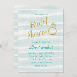 Mint Green en Gold Waterverf Vrijgezellenfeest Kaart