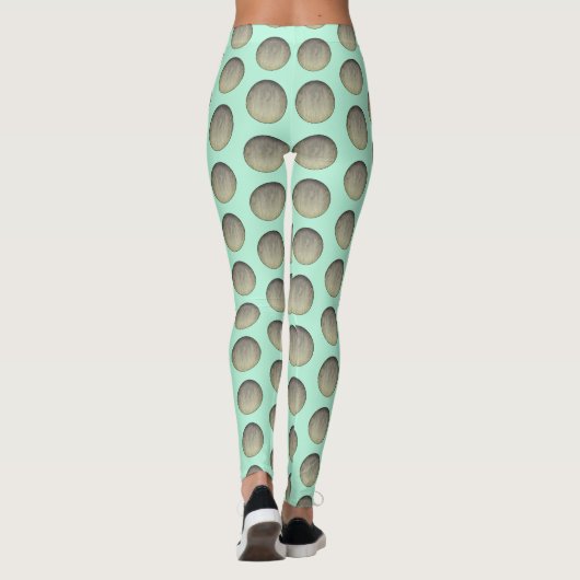 Mint Green en Gray Polka Dots Pattern Leggings (Achterkant)
