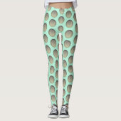 Mint Green en Gray Polka Dots Pattern Leggings (Voorkant)