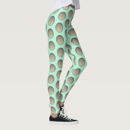 Mint Green en Gray Polka Dots Pattern Leggings