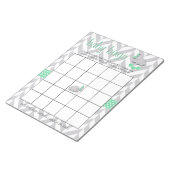Mint Green en Grey Elephant Baby shower Bingo Notitieblok (Schuin)