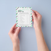 Mint Green en Grey Stripe Elephant - Prijs Flyer (Hand)