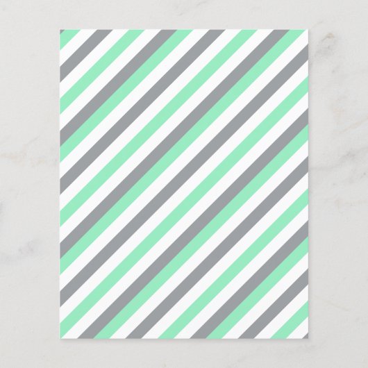Mint Green en Grey Stripe Elephant - Prijs Flyer (Achterkant)