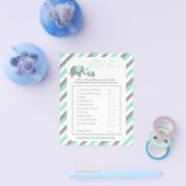 Mint Green en Grey Stripe Elephant - Prijs Flyer (Enkel)