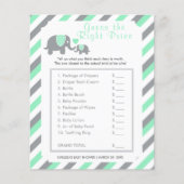 Mint Green en Grey Stripe Elephant - Prijs Flyer (Voorkant)