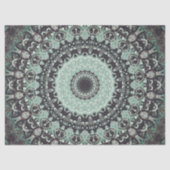 Mint Green en houtskool Mandala Patroon Tissuepapier (Voorkant)