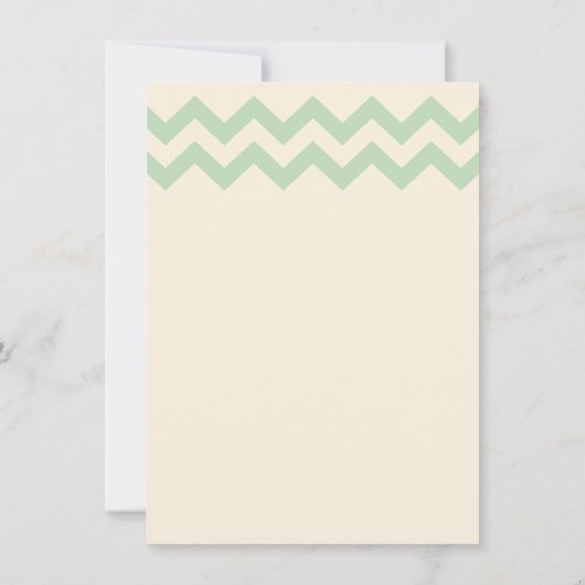 Mint Green en Ivory Chevron Wedding Invitations Kaart (Achterkant)