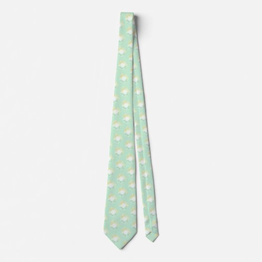Mint Green en Mustard Yellow Pastel Pattern Stropdas (Voorkant)