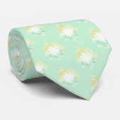 Mint Green en Mustard Yellow Pastel Pattern Stropdas (Opgerold)