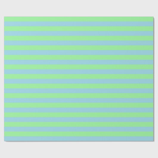 Mint Green en Pastel Blue Stripes Cadeaupapier (Vlak)