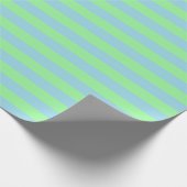 Mint Green en Pastel Blue Stripes Cadeaupapier (Hoek)