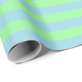 Mint Green en Pastel Blue Stripes Cadeaupapier (Rol Hoek)