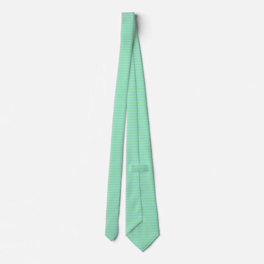 Mint Green en Pastel Blue Stripes Stropdas (Achterkant)