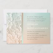 Mint Green en Peach Lace Wedding Kaart (Voorkant)
