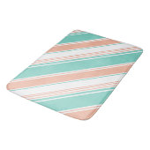 Mint Green en Peach Modern Stripes Badmat (Gekanteld)