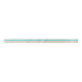 Mint Green en Peach Modern Stripes Satijnen Lint (Voorkant)