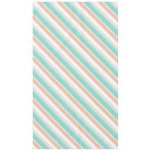 Mint Green en Peach Modern Stripes Tafelkleed (Voorkant)