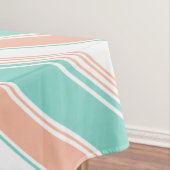 Mint Green en Peach Modern Stripes Tafelkleed (Voorbeeld)