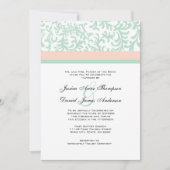 Mint Green en Peach Pink Wedding Invitation Kaart (Voorkant)