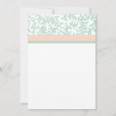 Mint Green en Peach Pink Wedding Invitation Kaart (Achterkant)