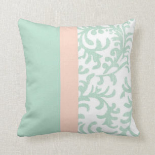 Mint Green en Peach roze Floral Pattern Kussen