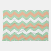 Mint Green en Peach Zigzags Theedoek (Horizontaal)