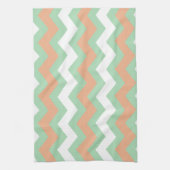 Mint Green en Peach Zigzags Theedoek (Verticaal)