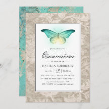 Mint Green en Pearl Damask Quinceañera