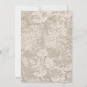 Mint Green en Pearl Floral Damask Quinceañera Kaart (Achterkant)