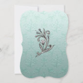 Mint Green en Silver Bridal Shower Invitation Kaart (Achterkant)