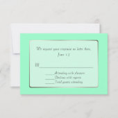 Mint Green en Silver Tone RSVP-kaart Kaart (Voorkant)