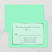 Mint Green en Silver Tone RSVP-kaart Kaart (Voorkant / Achterkant)