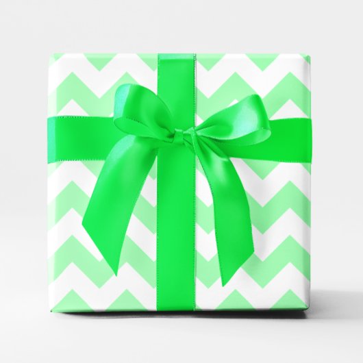 Mint Green en White Chevron Cadeaupapier