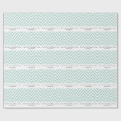 Mint Green en White Chevron | Gepersonaliseerd Cadeaupapier (Vlak)