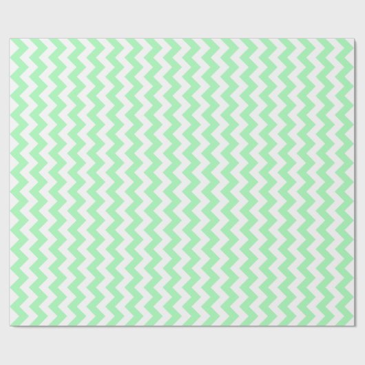 Mint Green en White Chevron Pattern Cadeaupapier (Vlak)