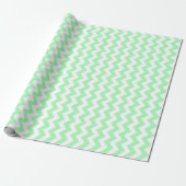 Mint Green en White Chevron Pattern Cadeaupapier (Uitgerold)