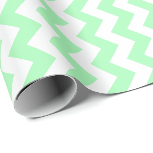 Mint Green en White Chevron Pattern Cadeaupapier (Rol Hoek)