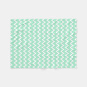 Mint Green en White Chevron Pattern Fleece Deken (Voorkant (Horizontaal))