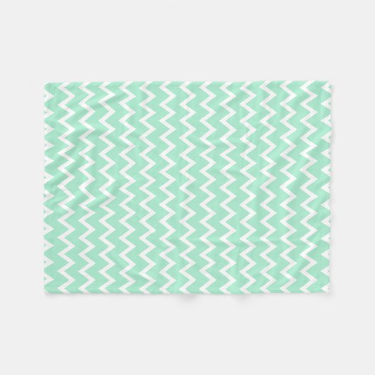 Mint Green en White Chevron Pattern Fleece Deken (Voorkant (Horizontaal))